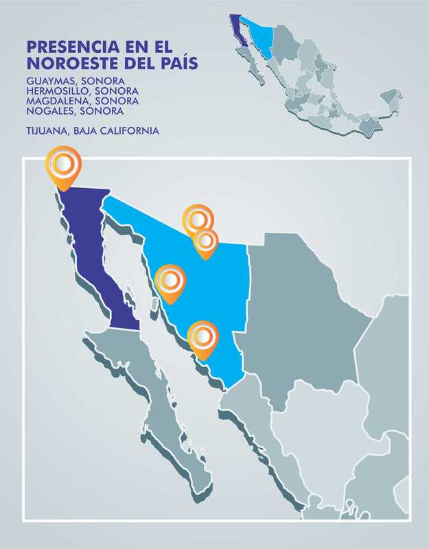 Presencia de Grupo Dunack en Guaymas, Hermosillo, Magdalena, Nogales y Tijuana